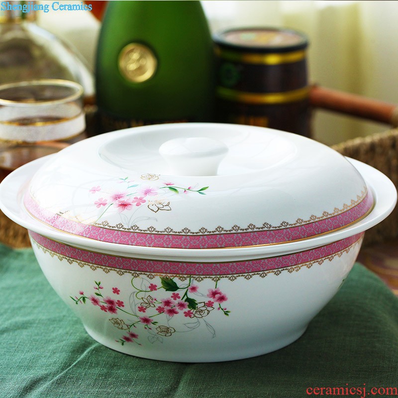 Jingdezhen 56 head Korean high-grade bone China tableware suit dish basin court to talk on ceramics