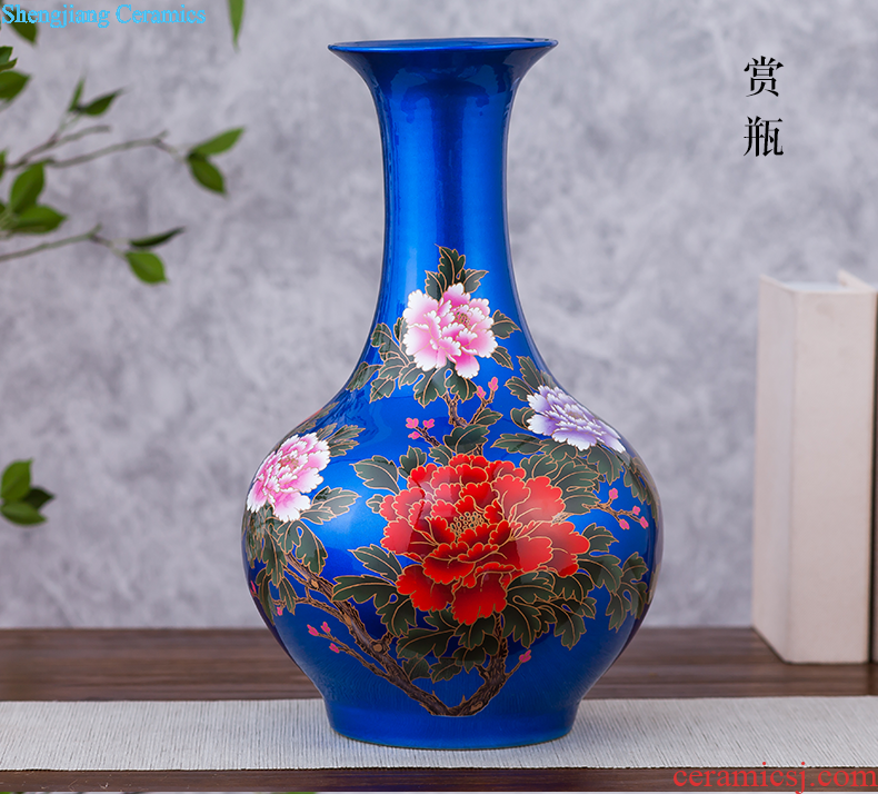 Archaize of jingdezhen ceramics kiln open yellow vase modern classical household adornment handicraft furnishing articles