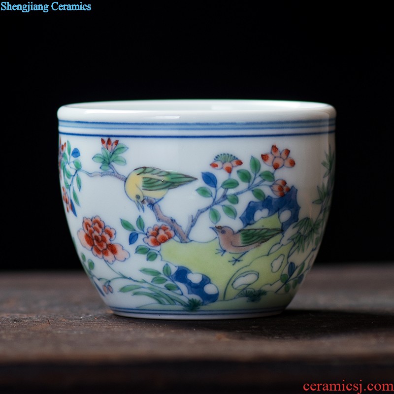 Ji red sample tea cup of jingdezhen ceramics cup kung fu tea masters cup hand made small stemware cups