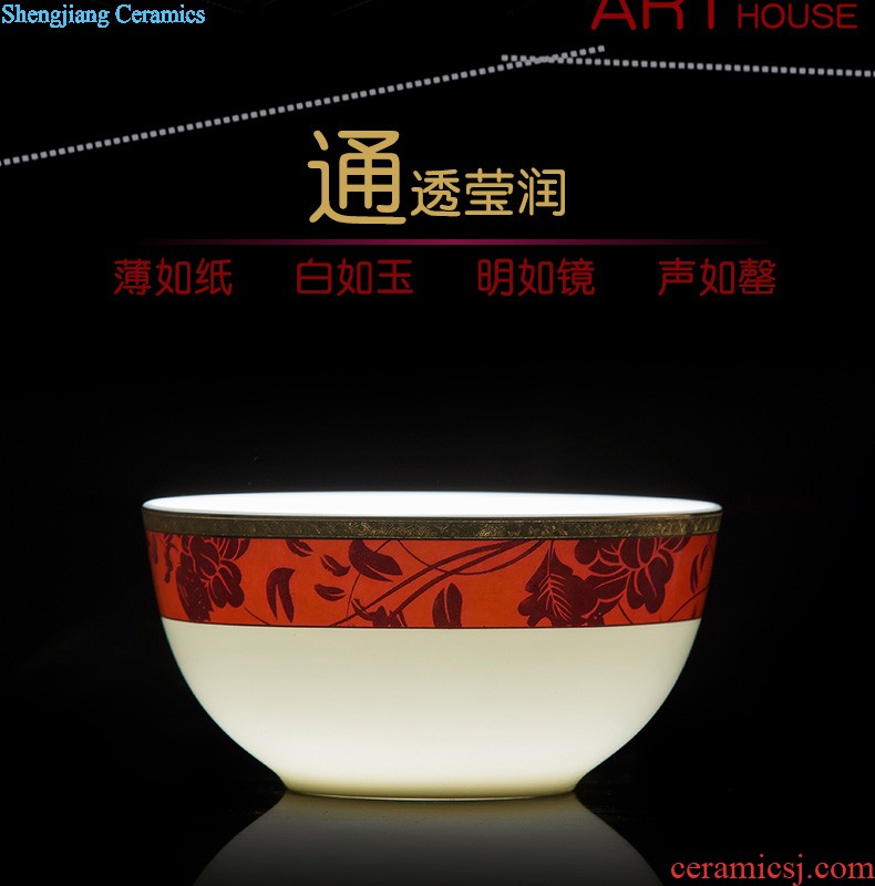 Home dishes suit High-grade bone China tableware jingdezhen ceramic bowl chopsticks nine domain suit European dishes porcelain