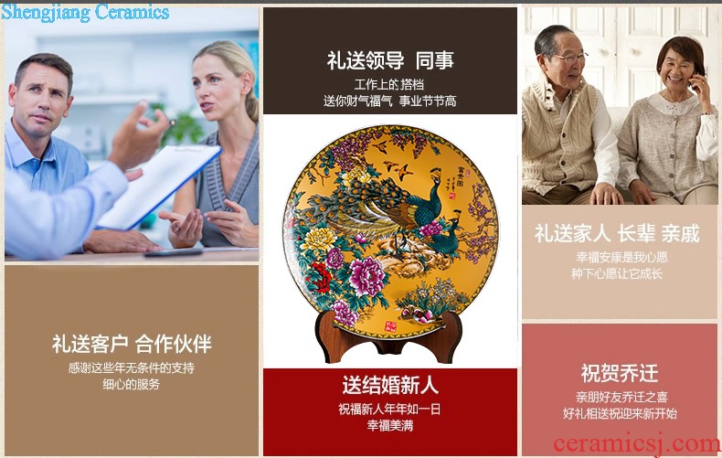 Jingdezhen ceramics furnishing articles household decorations hanging dish sitting room ark landscape decoration plate of Chinese arts and crafts