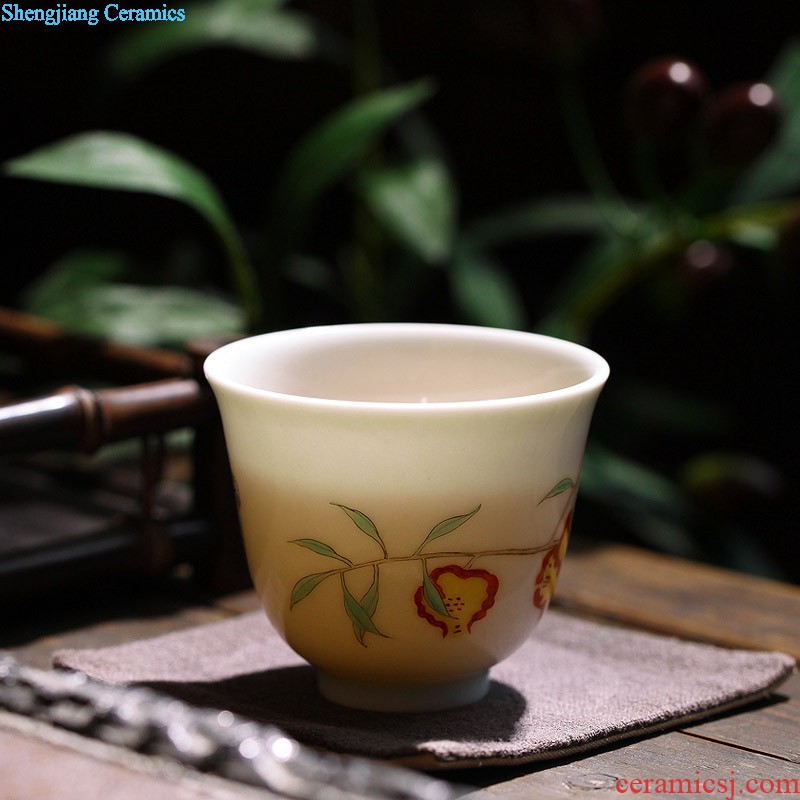 Blue and white color bucket load pattern small cup Jingdezhen archaize personal kung fu tea cup sample tea cup single cup bowl