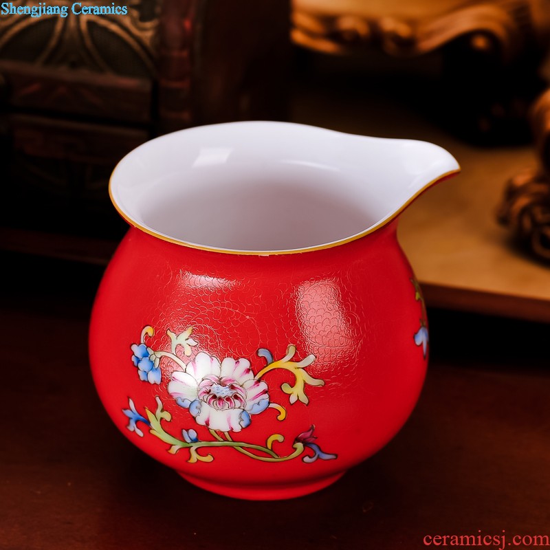 Jingdezhen ceramic nine domain of 10 tea set High-grade hand-painted tureen kung fu of a complete set of creative fragrance-smelling cup