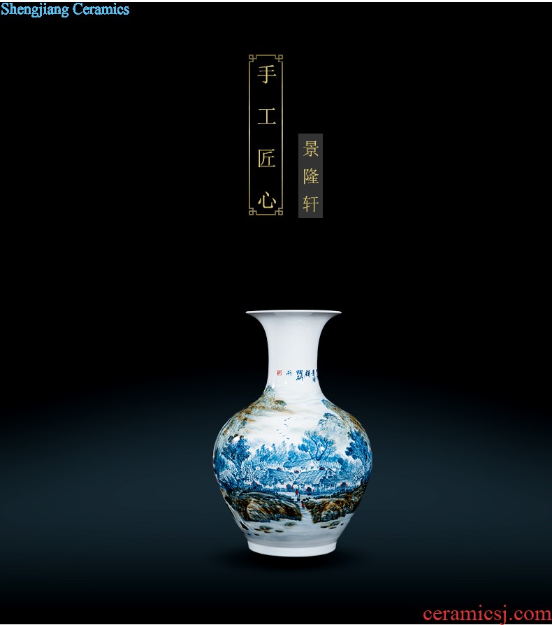 Jingdezhen ceramics by hand throwing carve shadow qdu vase wine home decoration villa hotel furnishing articles