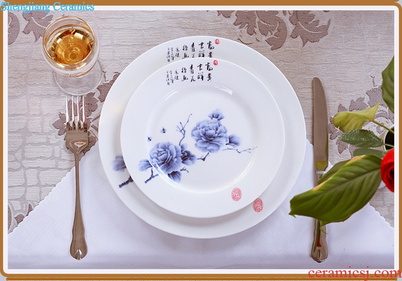 Household chopsticks tableware dishes suit Chinese porcelain porcelain of jingdezhen ceramic nine domain 56 skull dishes