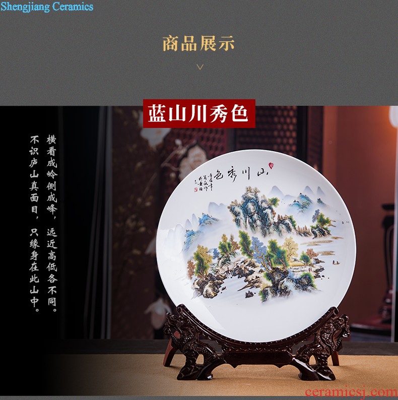 Porcelain of jingdezhen ceramics vase home sitting room place flower arranging three-piece wine plate handicraft ornament