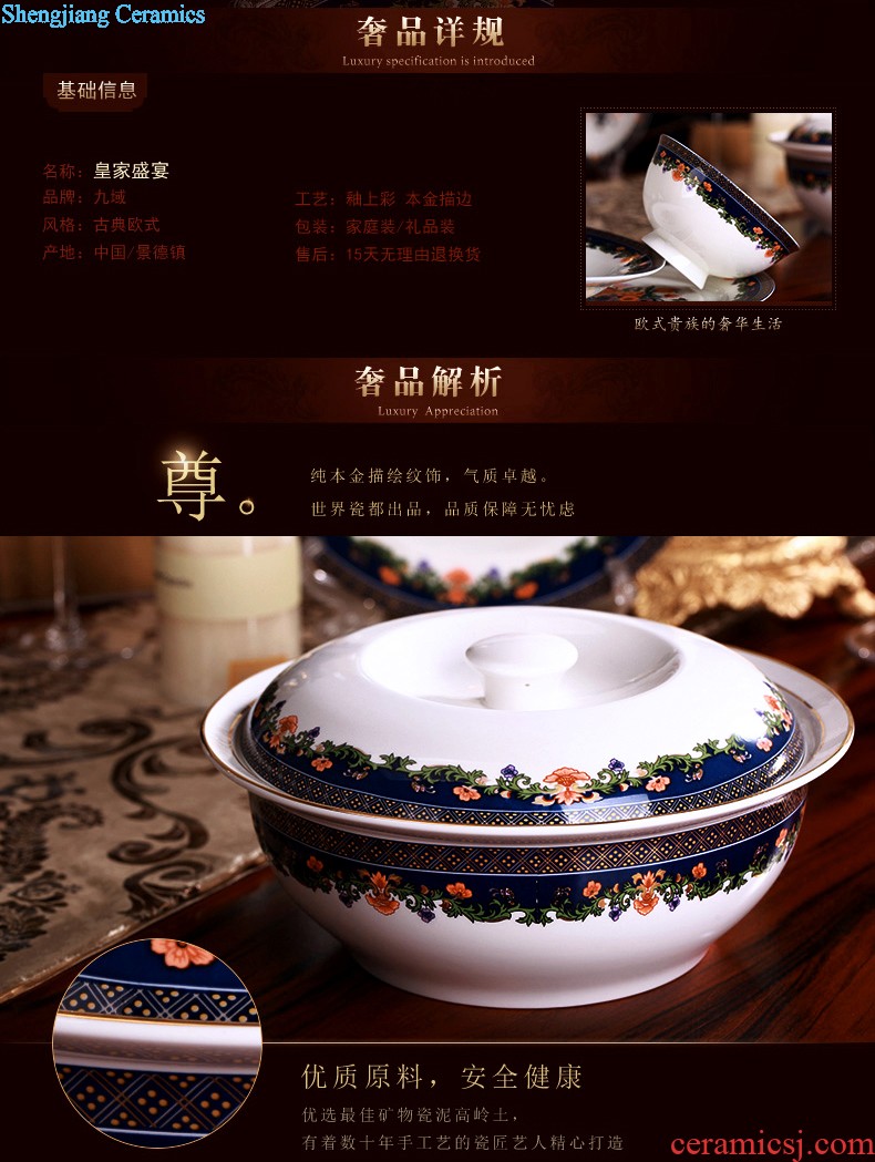 Nine domain of jingdezhen blue and white porcelain of fruit nut plate dry fruit tray double snacks of plate of the sitting room all the candy dish