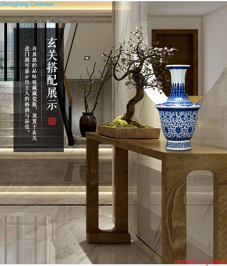 Jingdezhen ceramics vase antique blue-and-white large flower arranging new Chinese style household act the role ofing is tasted furnishing articles 50 cm high