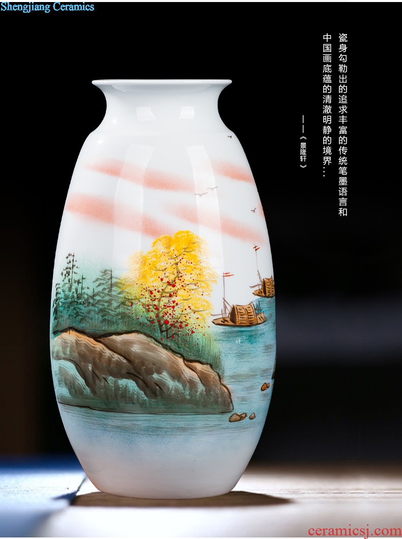 Jingdezhen ceramics by hand carve shadow qdu gourd vases porch hotel villa home decoration furnishing articles