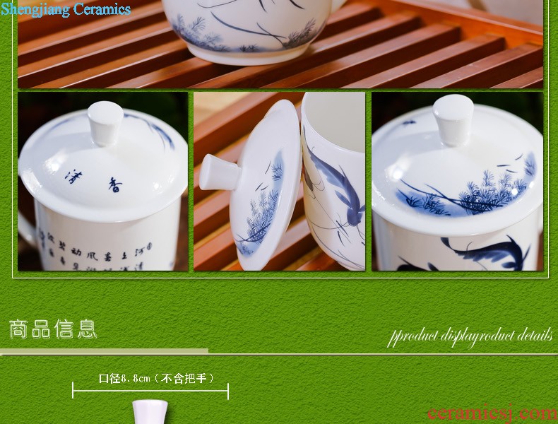 Jingdezhen yuan blue and white porcelain tableware suit antique bound branch lotus crockery bowl bottom suit