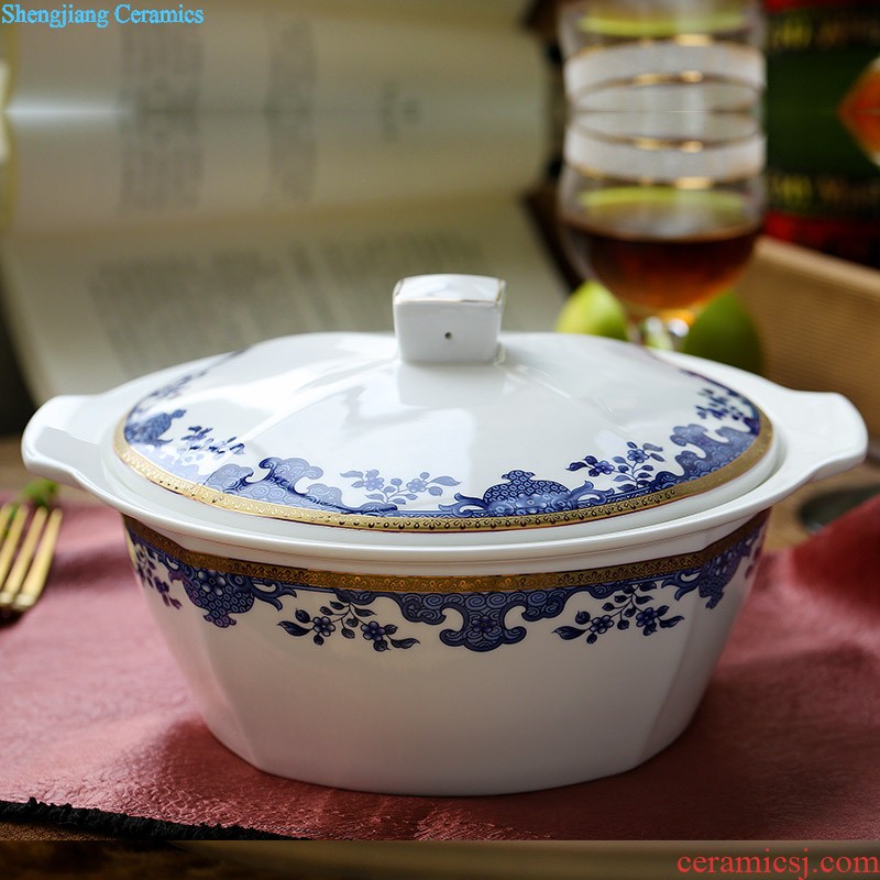 Tableware suit jingdezhen nine domain high-grade ceramic tableware 60 European phnom penh household head dish dish wedding gifts