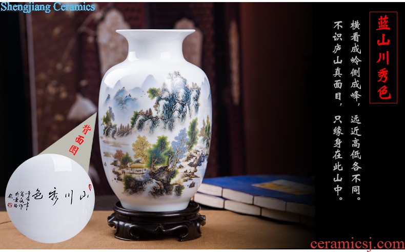 Jingdezhen ceramics new Chinese antique blue and white porcelain vase wine ark adornment home sitting room handicraft furnishing articles