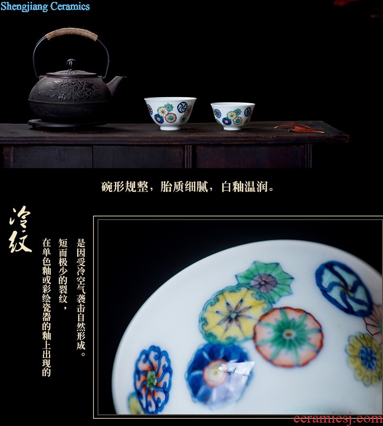 Kung fu tea cup single cup tea cup you fight exotic archaize ceramic hand-painted chenghua cup sample tea cup individual cup master cup