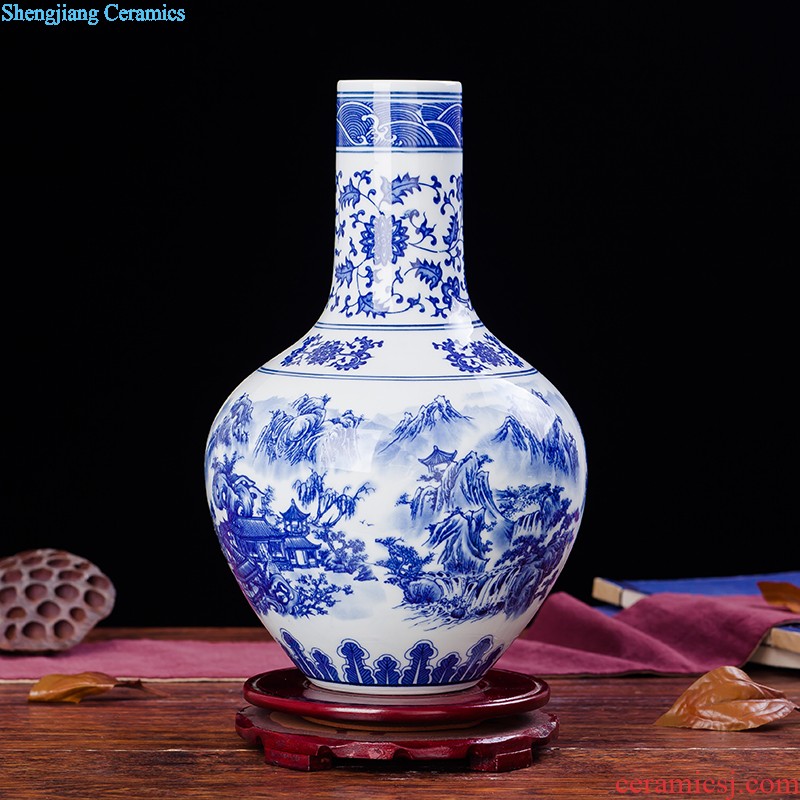 Jingdezhen ceramics vase Chinese penjing flower, white porcelain wine handicraft decorative household items