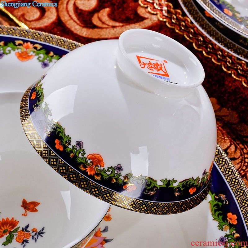 Nine domain of jingdezhen blue and white porcelain of fruit nut plate dry fruit tray double snacks of plate of the sitting room all the candy dish