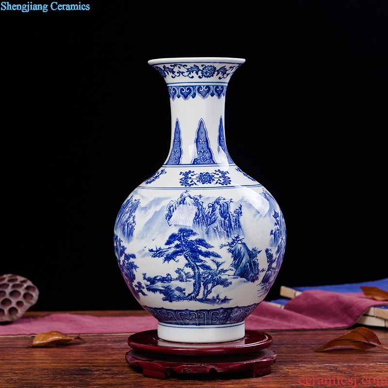 Jingdezhen ceramics vase Chinese penjing flower, white porcelain wine handicraft decorative household items