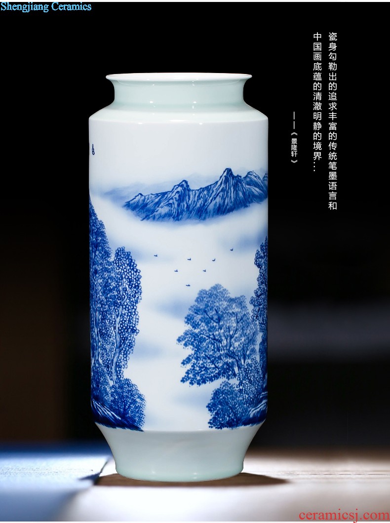 Jingdezhen ceramics vase antique blue-and-white large flower arranging new porch sitting room of Chinese style household act the role ofing is tasted furnishing articles