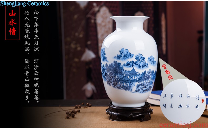 Jingdezhen ceramics new Chinese antique blue and white porcelain vase wine ark adornment home sitting room handicraft furnishing articles