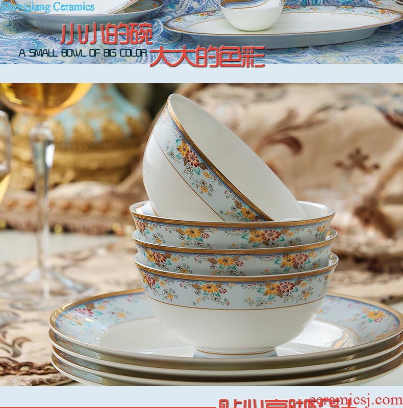 Jingdezhen porcelain tableware FanPan bone plate nine domain Glair microwave special 7.5 inches deep circular plates