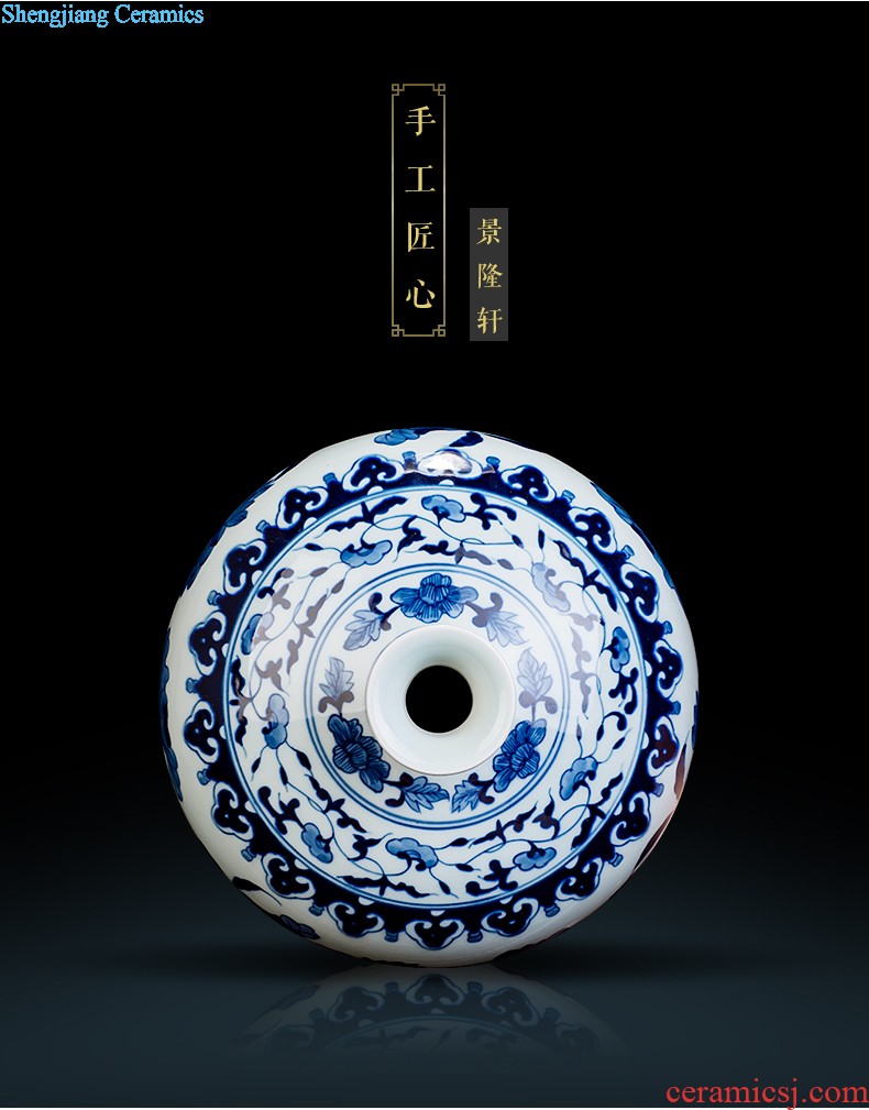 Jingdezhen ceramics vase antique blue-and-white large flower arranging new porch sitting room of Chinese style household act the role ofing is tasted furnishing articles