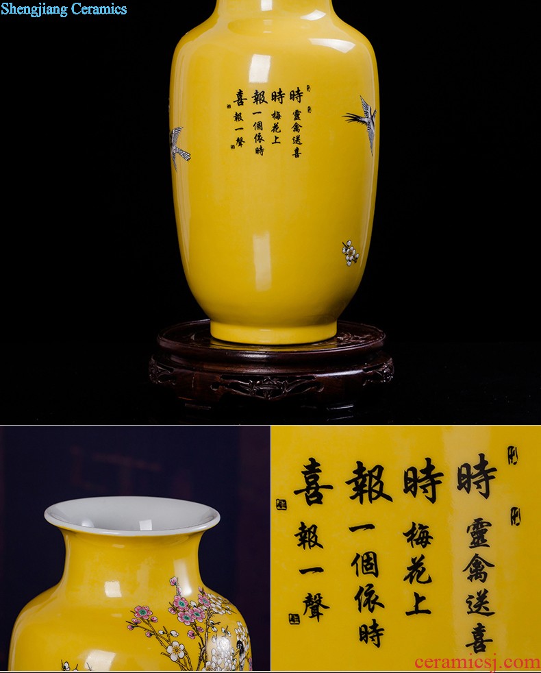 Jingdezhen ceramics vases, flower arranging is furnishing articles of modern Chinese style crystal glaze home sitting room TV ark adornment