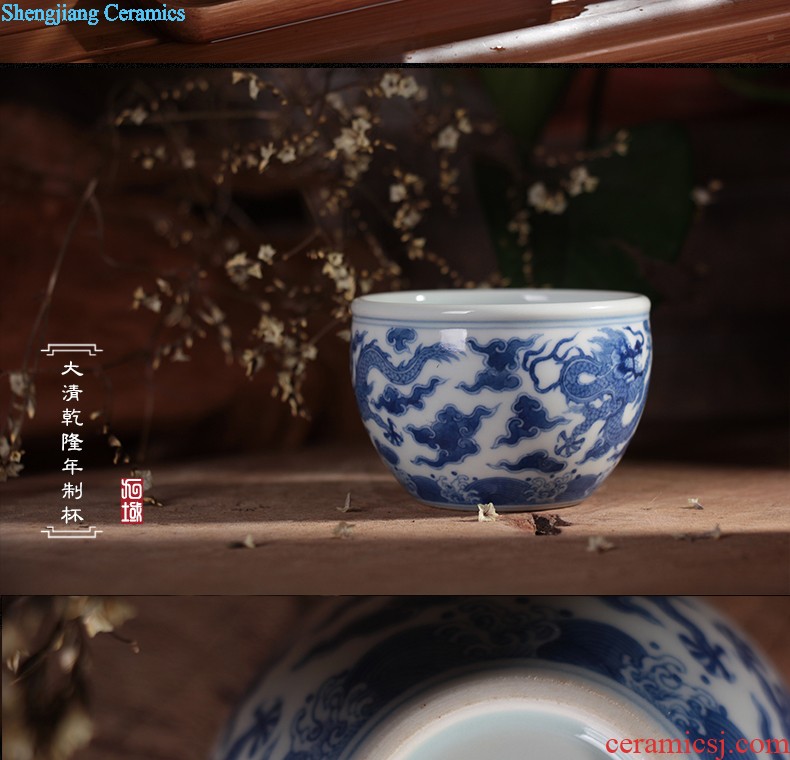 Jingdezhen ceramic masters cup sample tea cup hand-painted kung fu tea cup by hand, bucket color cup but small cylinder shape cups