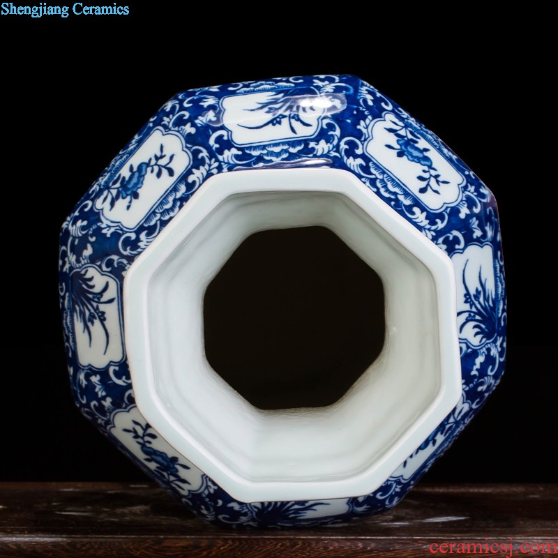 Jingdezhen ceramics vase antique blue-and-white large flower arranging new porch sitting room of Chinese style household act the role ofing is tasted furnishing articles