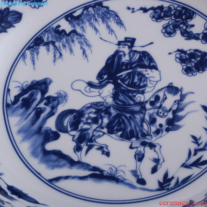 Blue and white porcelain rice dish plate bone porcelain plate nine domain jingdezhen bone plate Chinese soup plate plate 8 inches