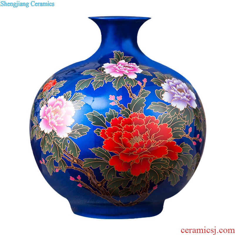 Archaize of jingdezhen ceramics kiln open yellow vase modern classical household adornment handicraft furnishing articles