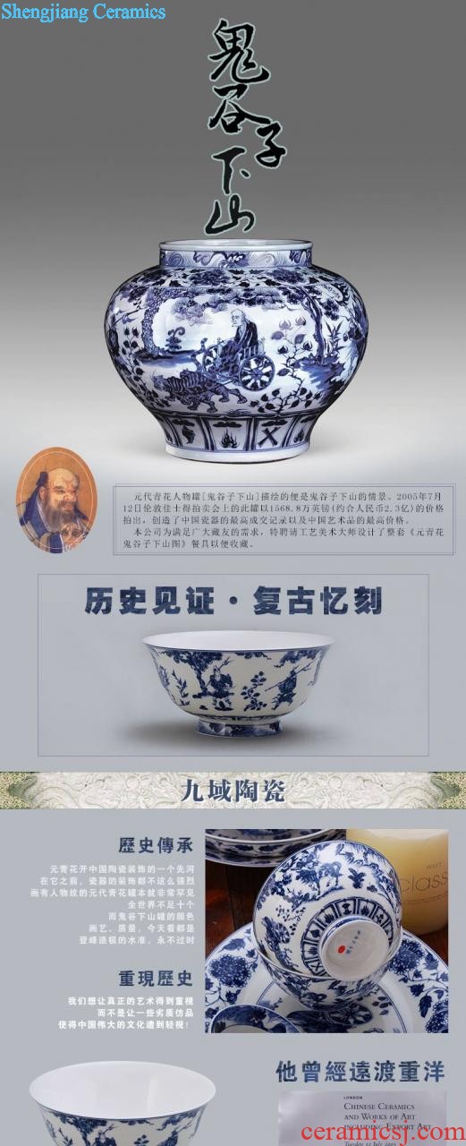 Dishes suit nine domain of jingdezhen ceramic 78 skull porcelain Chinese blue and white porcelain tableware exquisite dishes dish suits