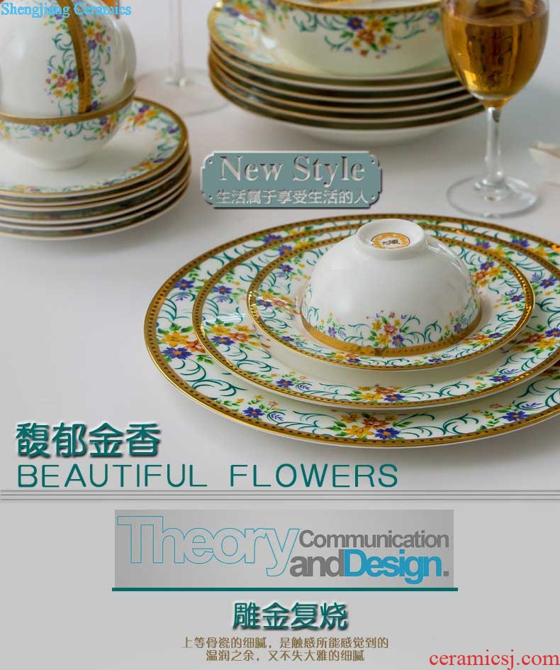 Jingdezhen ceramics from 38/70 head phnom penh high-grade tableware nine domain The western-style bone bowls disc suits