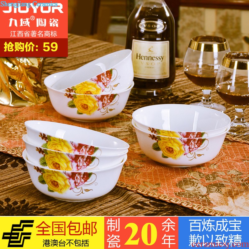 Nine domain jingdezhen porcelain tableware bone bowls of rice bowl phnom penh set bowl of sun island Kitchen kits mail