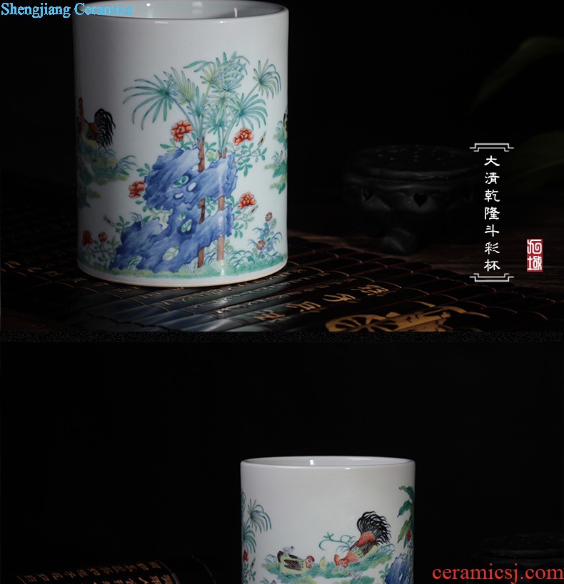 Nine domain Jingdezhen ceramic sample tea cup hand-painted color bucket RuYiBei personal master kung fu tea cups porcelain cups