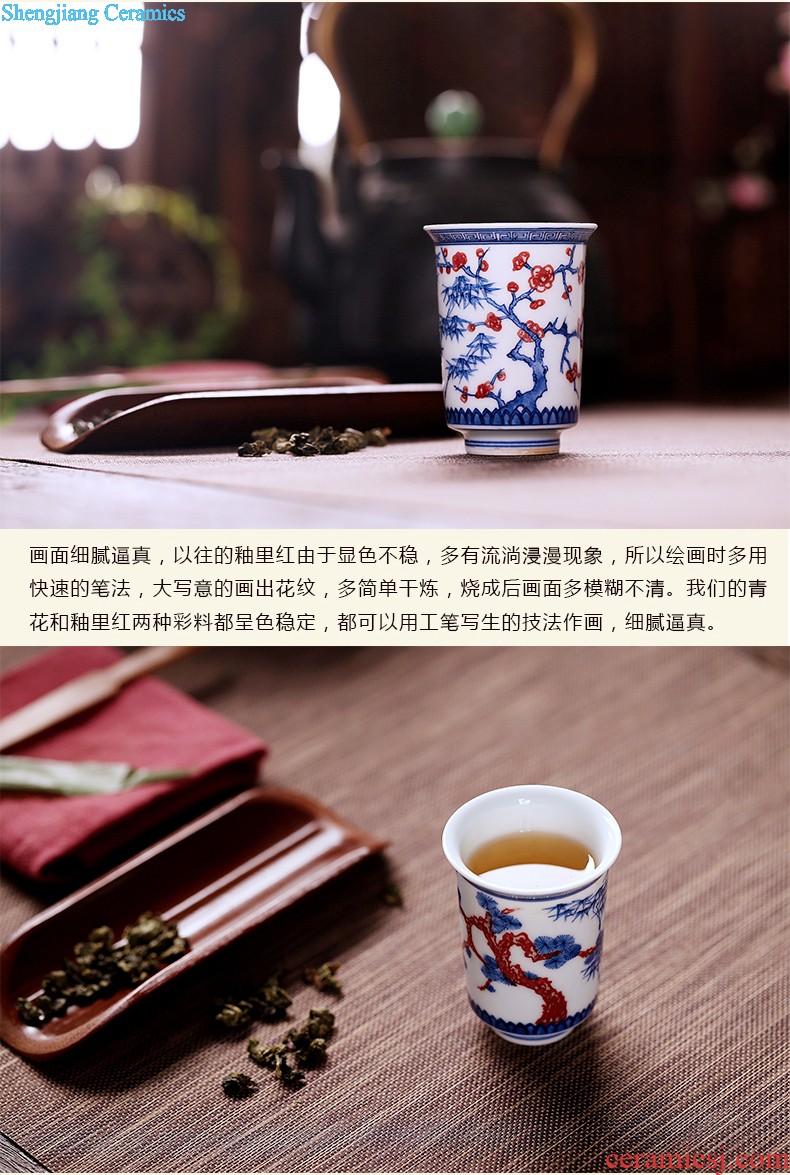 Jingdezhen blue and white ceramics youligong hand-painted sample tea cup kung fu tea cup tea cups small bowl