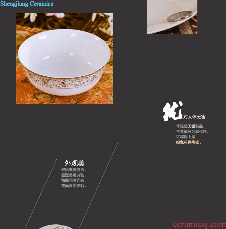 Nine domain jingdezhen porcelain tableware bone bowls of rice bowl phnom penh set bowl of sun island Kitchen kits mail