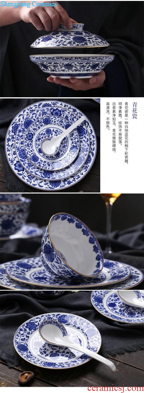 Jingdezhen high-class european-style kitchen household ceramics tableware bone porcelain tableware dish dish suits gift boxes