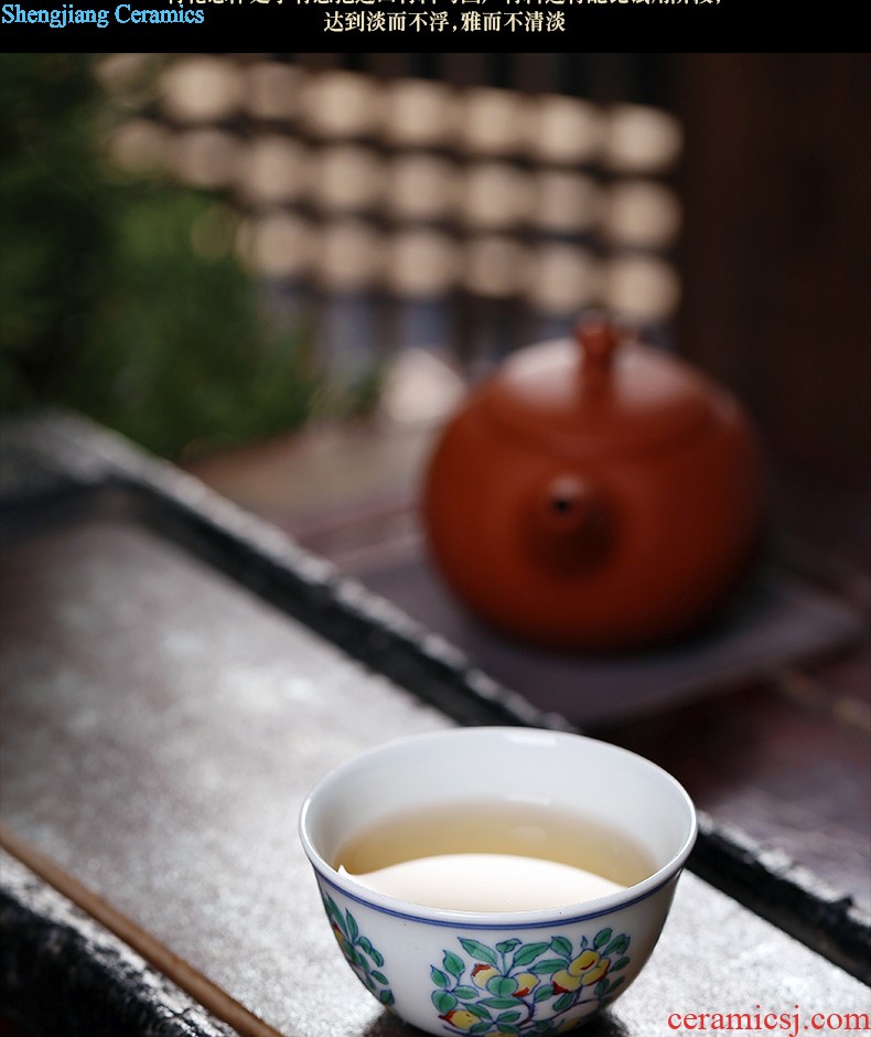 Jingdezhen hand-painted gold colored enamel single cup sample tea cup master cup of pottery and porcelain teacup kung fu tea set personal cup