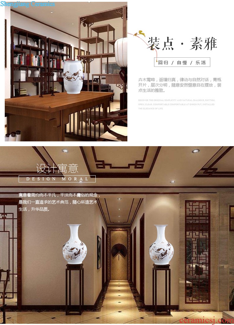 Jingdezhen ceramics hand-painted shrimp boring vase wine porch home decoration sitting room TV ark furnishing articles