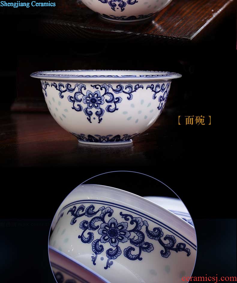 Home dishes suit Nine domain gold european-style jingdezhen ceramics tableware bone porcelain bowl chopsticks of a complete set of suits