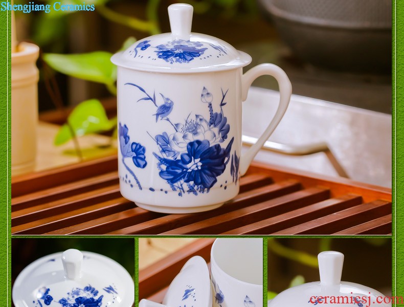 Jingdezhen yuan blue and white porcelain tableware suit antique bound branch lotus crockery bowl bottom suit