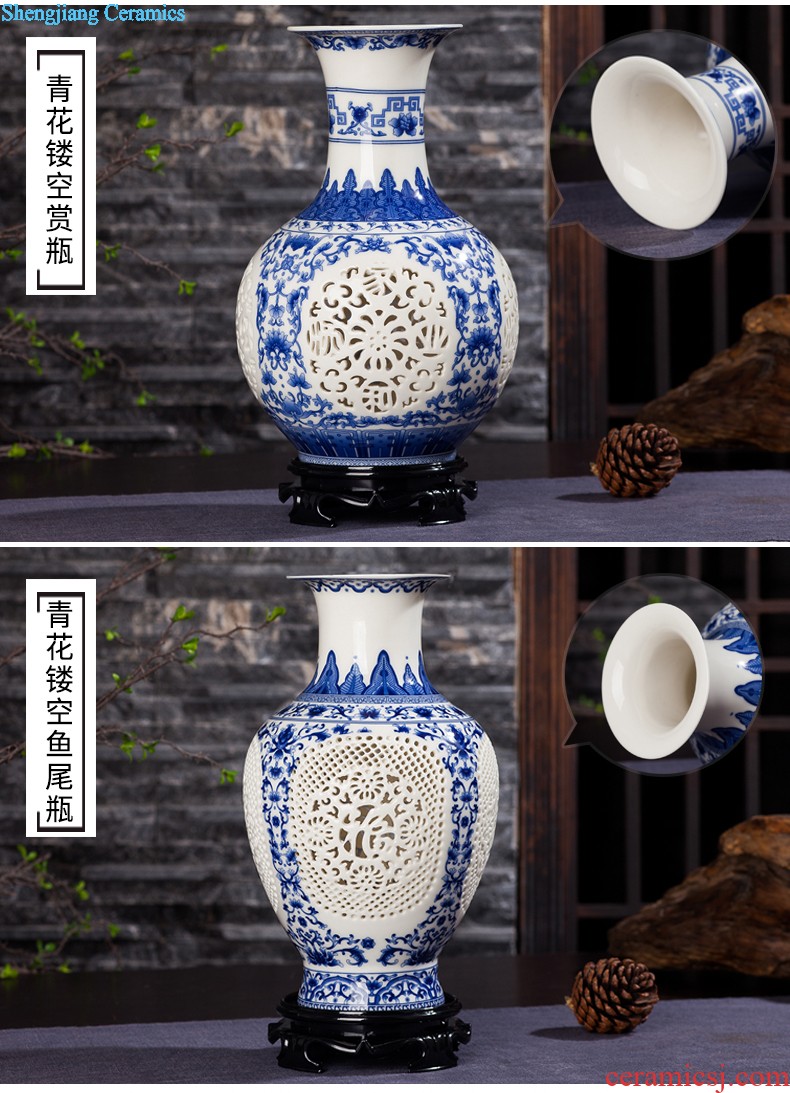 Jingdezhen ceramics vase of contemporary and contracted home sitting room handicraft wine creative egg ornament furnishing articles