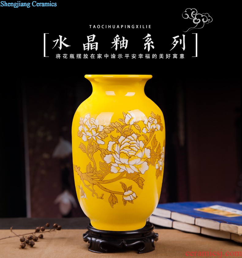 Jingdezhen ceramics archaize crack jun porcelain glaze borneol vase modern Chinese style living room home furnishing articles