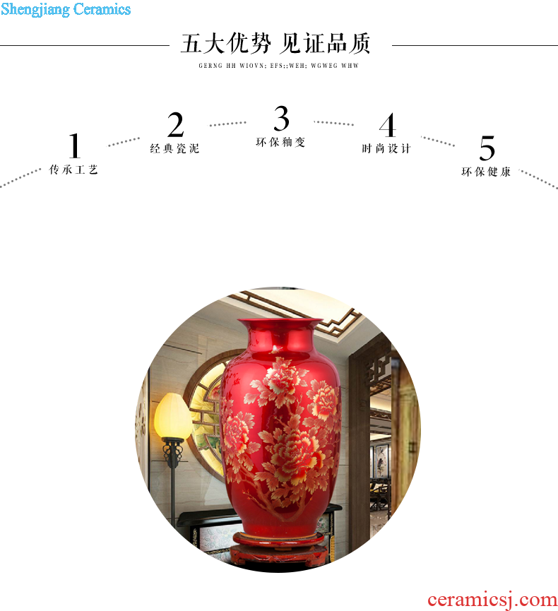 Archaize of jingdezhen ceramics kiln open yellow vase modern classical household adornment handicraft furnishing articles