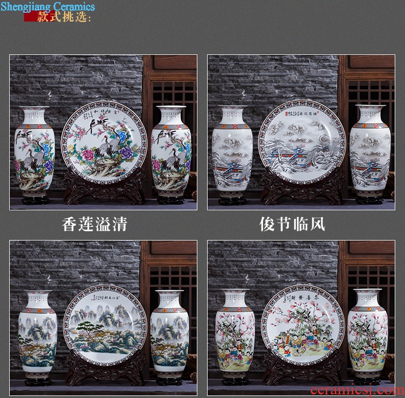 Jingdezhen ceramics borneol archaize kiln crack glaze vase modern household to decorate the living room TV ark furnishing articles