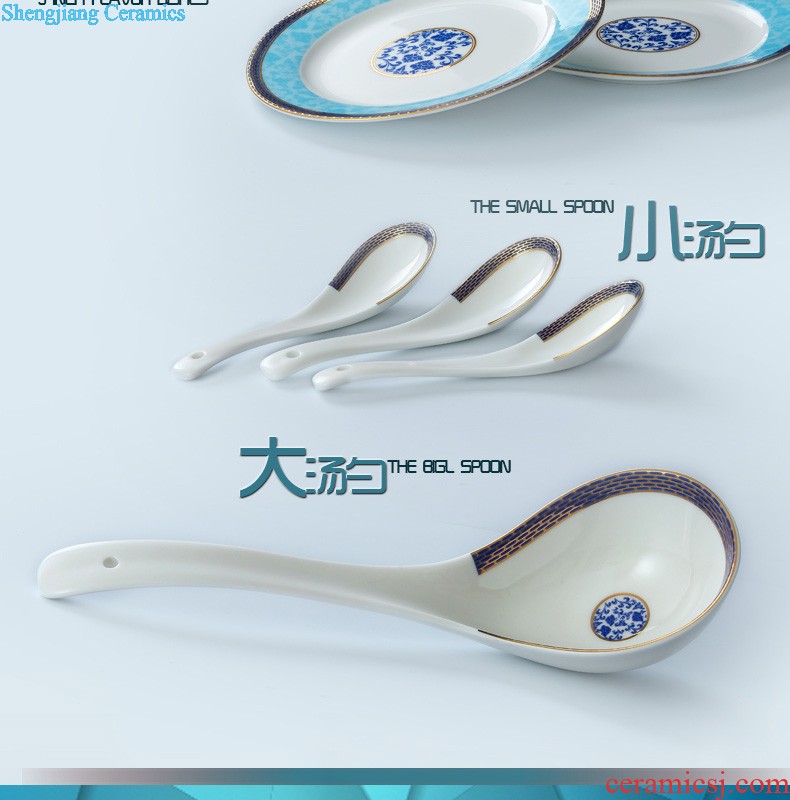 Home dishes suit High-grade bone China tableware jingdezhen ceramic bowl chopsticks nine domain suit European dishes porcelain