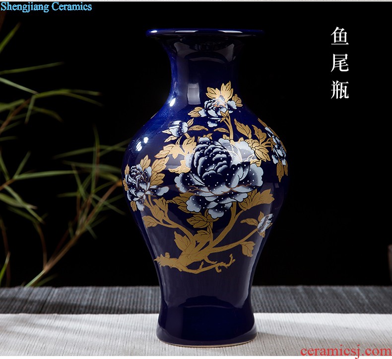 Jingdezhen ceramics archaize crack jun porcelain glaze borneol vase modern Chinese style living room home furnishing articles