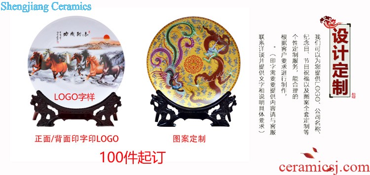 Porcelain of jingdezhen ceramics vase home sitting room place flower arranging three-piece wine plate handicraft ornament