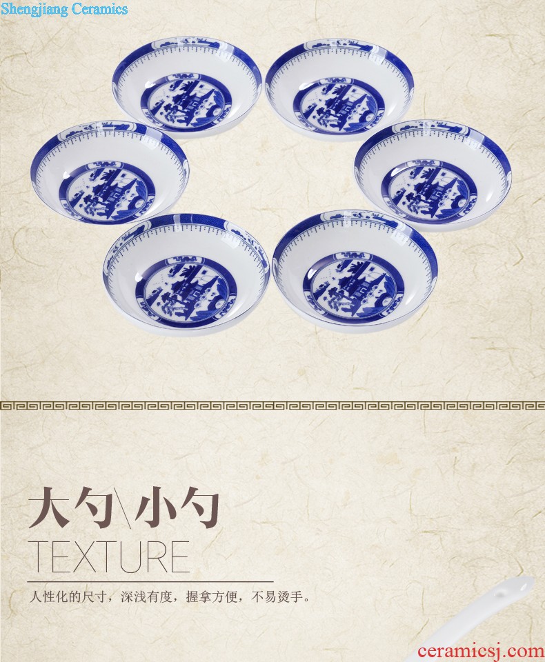 Bowl sets jingdezhen ceramic nine domain 56 skull porcelain tableware traditional glair pot microwave bowl plates