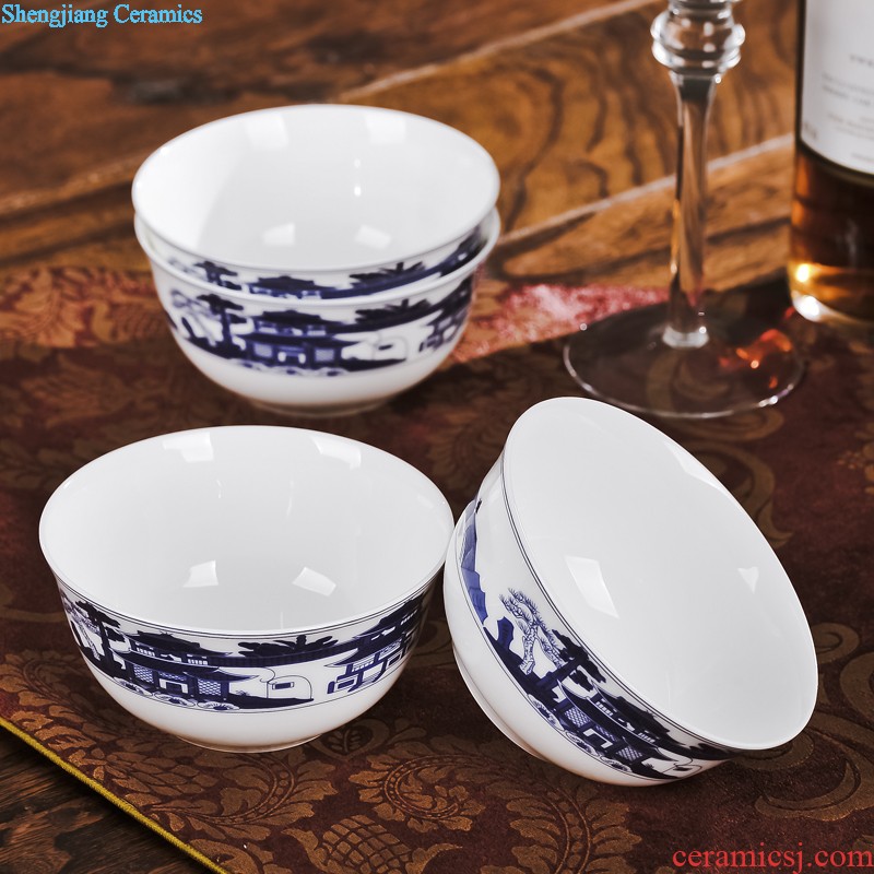 Bowl sets jingdezhen ceramic nine domain 56 skull porcelain tableware traditional glair pot microwave bowl plates