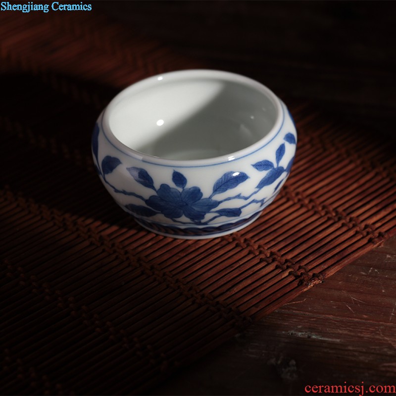 Blue and white dragon water lines Jingdezhen antique hand draw personal sample tea cup ceramic tea set kung fu tea cups